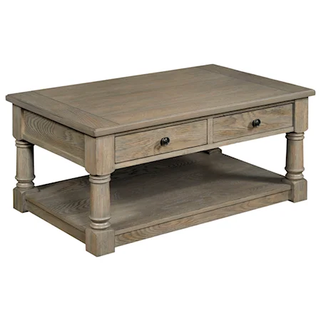 Transitional Rectangular Cocktail Table with Storage